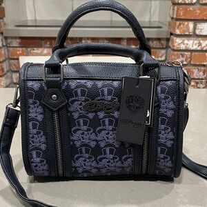 NWT ed hardy black purple skull bag tattoo punk